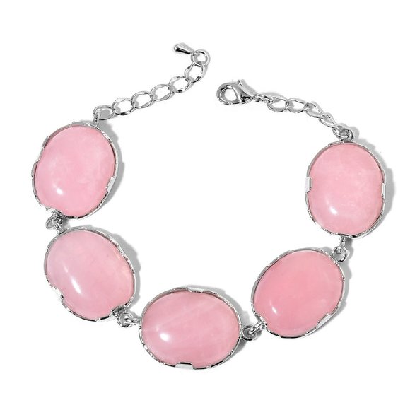110.50 cwt. Genuine Galilea Rose Quartz Bracelet - Picture 1 of 3